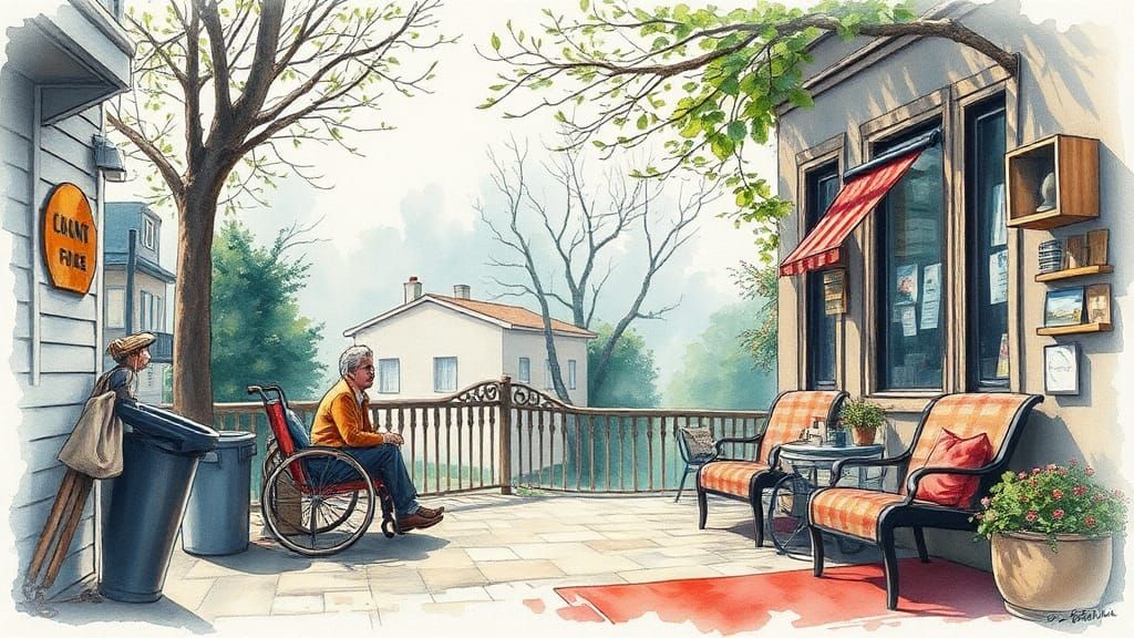 Colorful Day in Life as Watercolor Charcoal Drawing