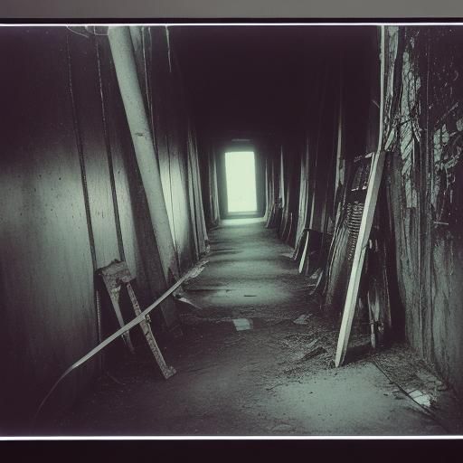 Eerie Liminal Space in Old Film Style