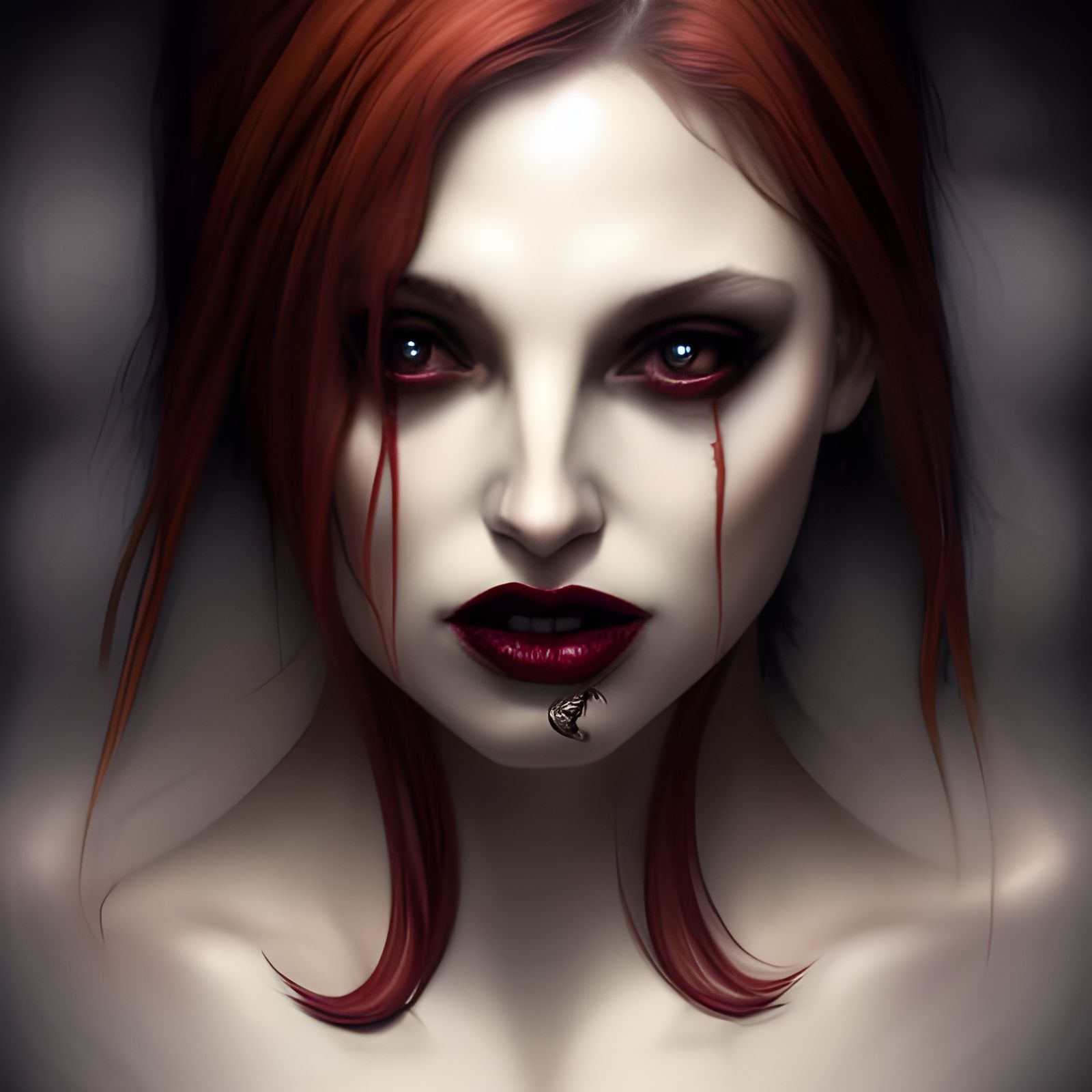 Succubus Portrait in Art Nouveau Style