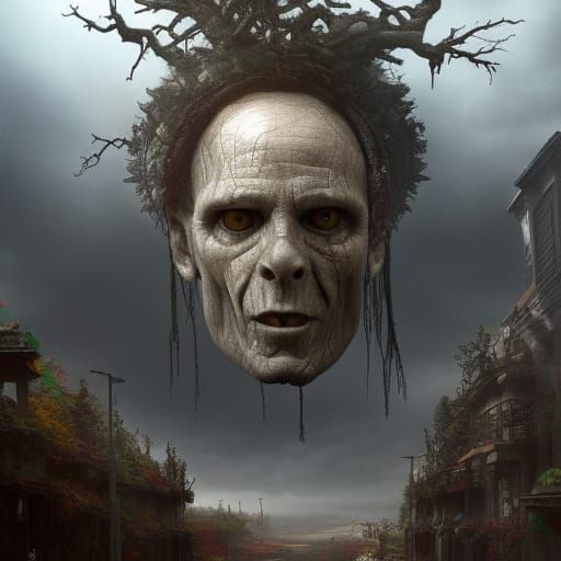 Creepy Detached Head: Digital Matte Painting
