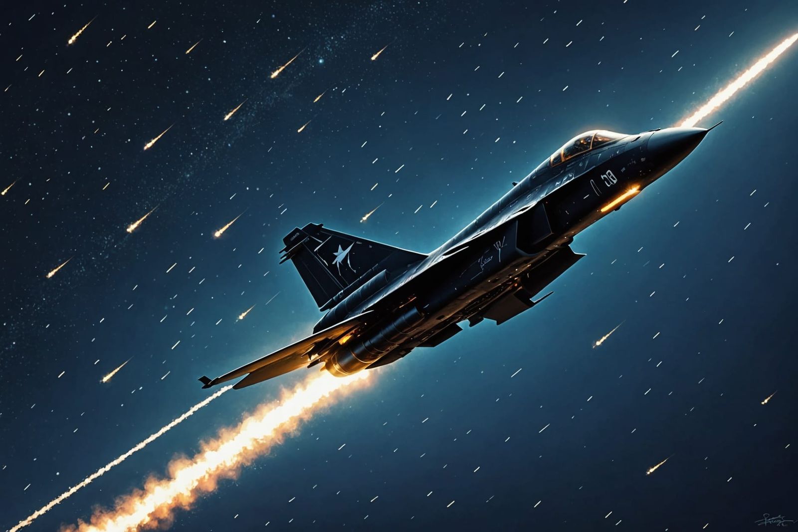 SR-71 Blackbird in Flight at Night