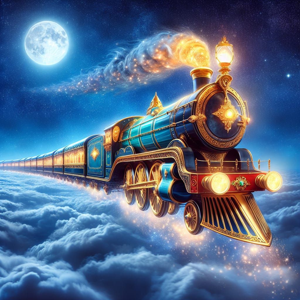 magical train in the sky