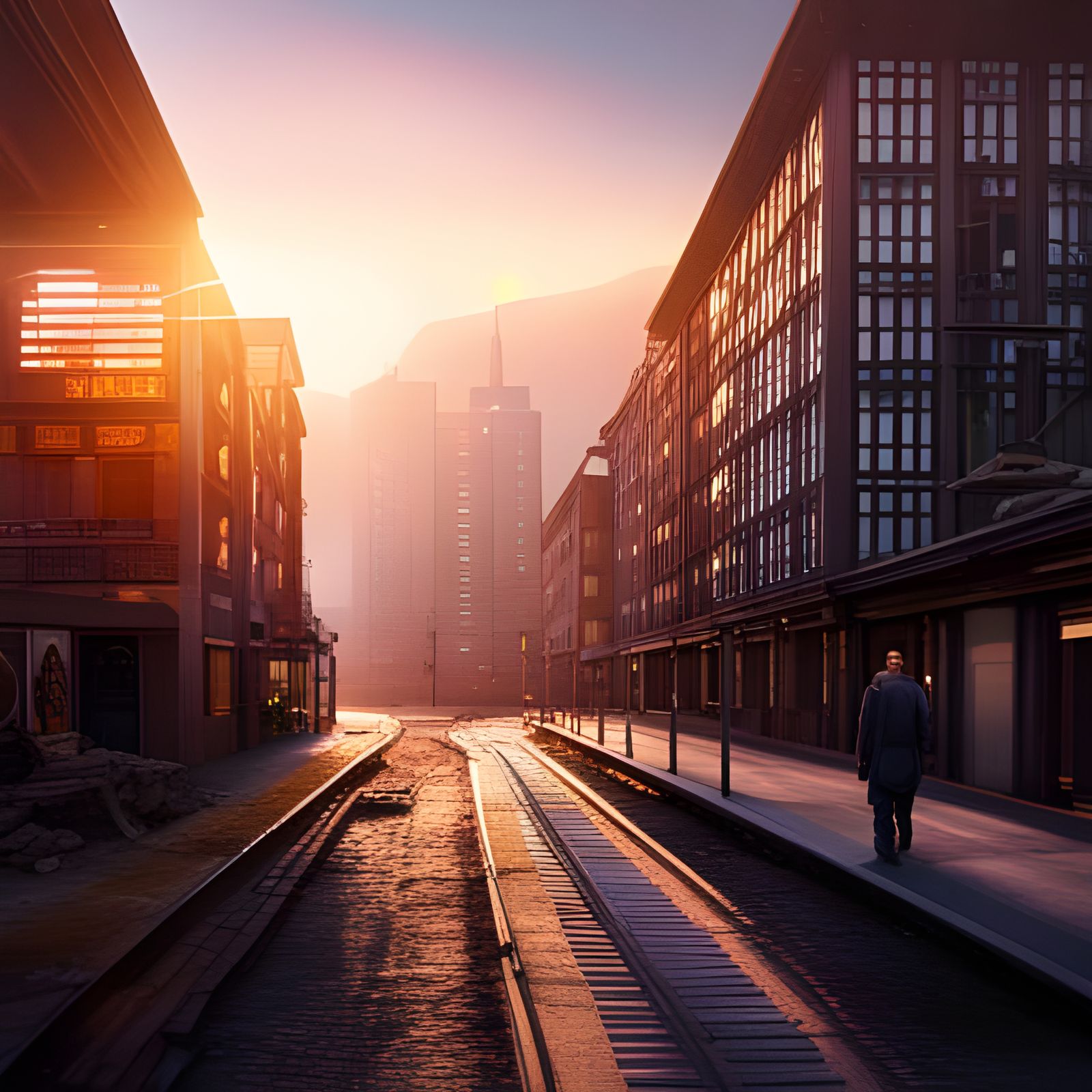 Golden Hour Street Photography Sunset