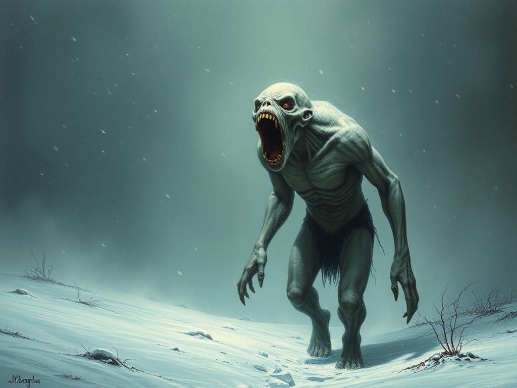 Grotesque Ithaqua Monstrosity Emerges from Frozen Tundra Nig...