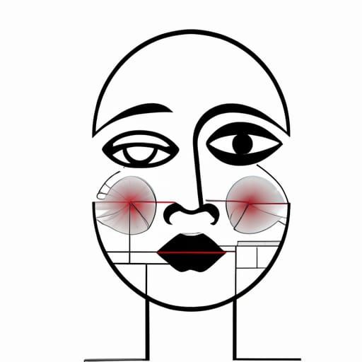 Minimalist Woman Portrait in Cubist Style