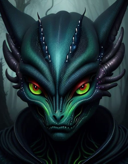 Alien Mimic in Symbolist Art Nouveau Style