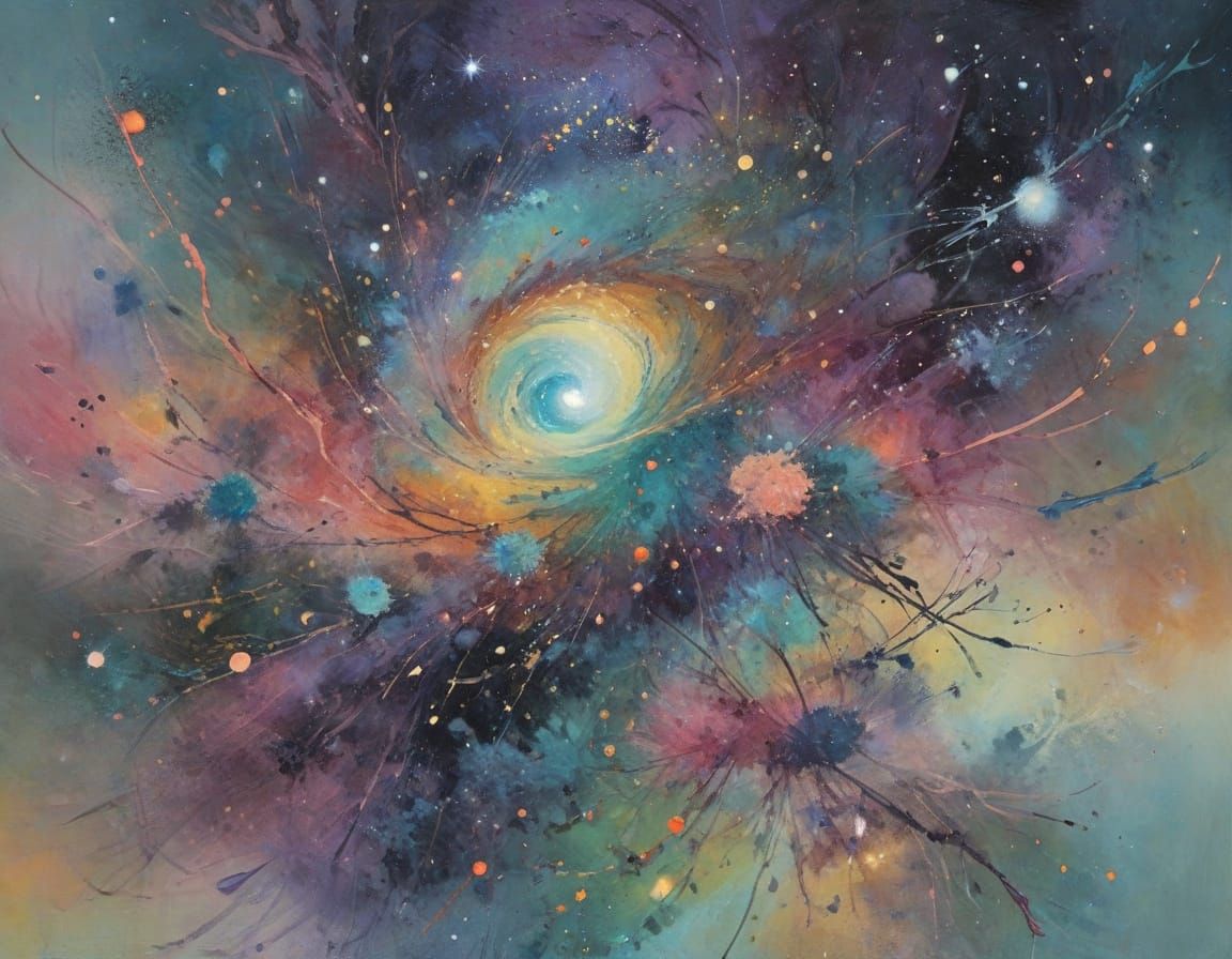 Cosmic Dreamscape in Ethereal Watercolor