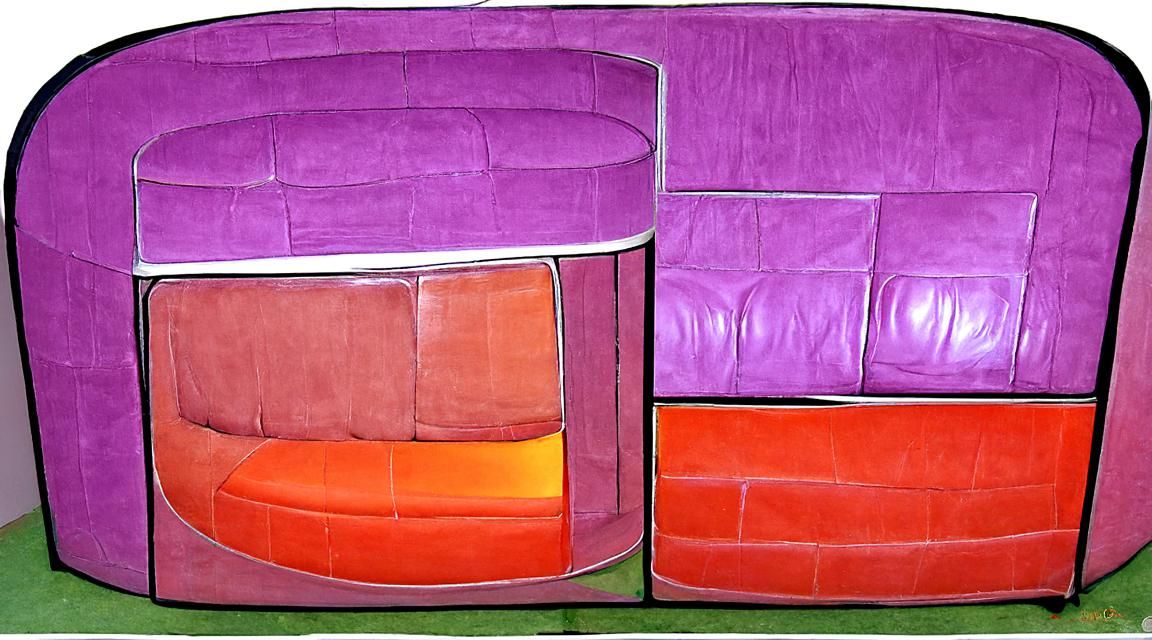 1970's Living Room Design with Color Blocking