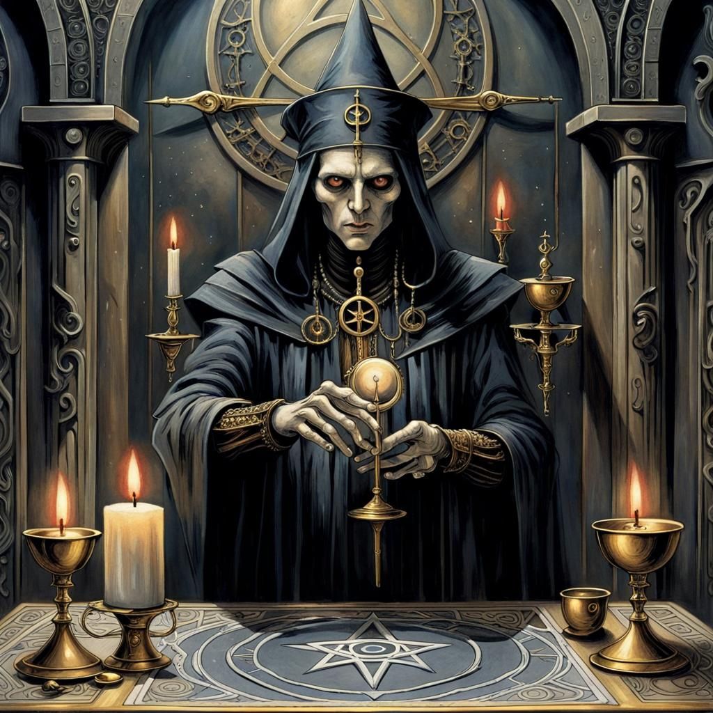 Steampunk Magician Tarot Card