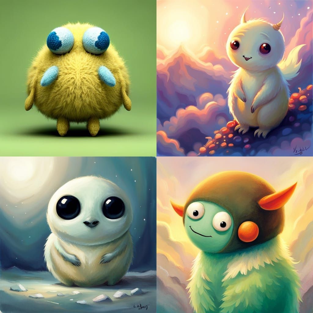 Friendly Fuzzy Alien Creature with Wings