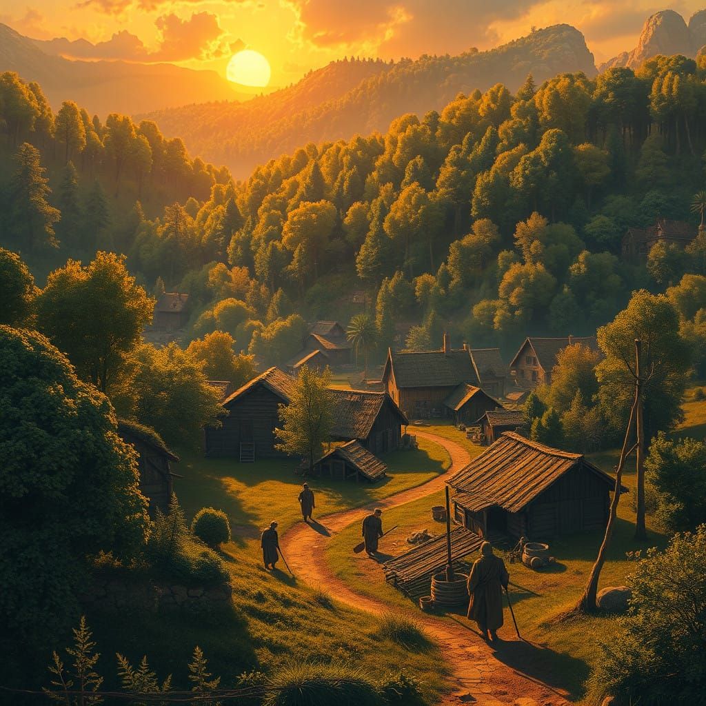 Village Life in Hyperrealistic Detail