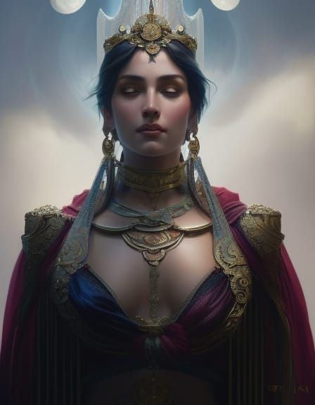 Liberalitas: Roman Goddess Portrait in Comic Book Style