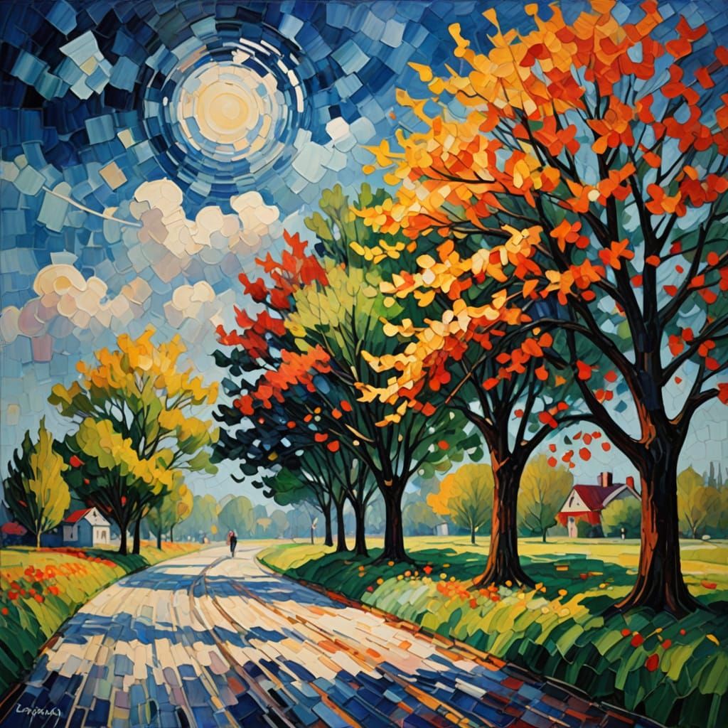 Impressionistic Explosion with Vibrant Colors