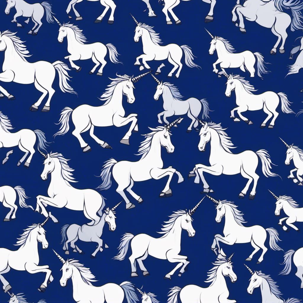 Scottish White Unicorn Symbolizing Independence in Blue