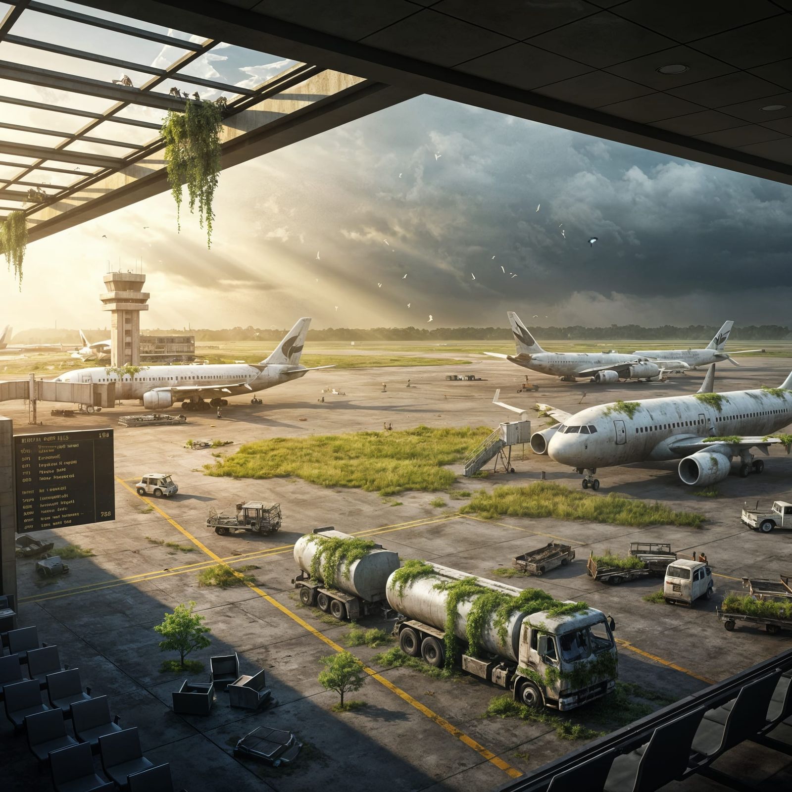 Epic Matte Painting of Abandoned Airport