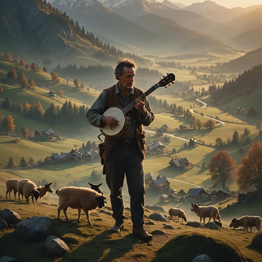 Shepherd's Misty Sunset Banjo Serenade