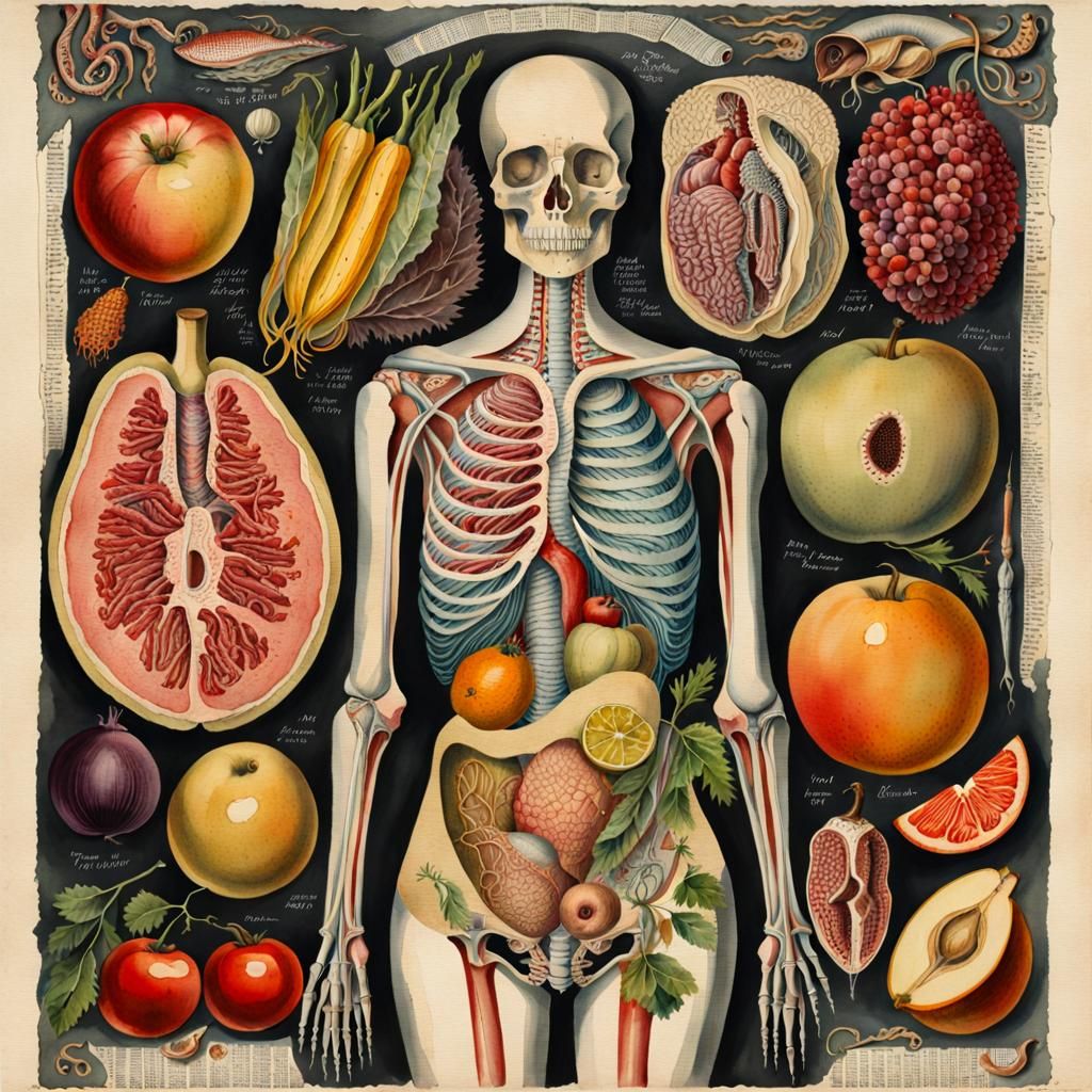 Creepy Anatomical Drawing in Watercolor Style