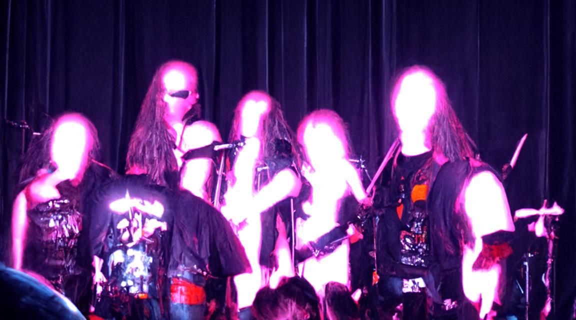 Metal Concert with Dark Shining Lights Onstage