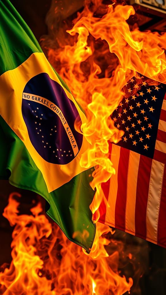 Flags Ablaze: A Photorealistic Inferno