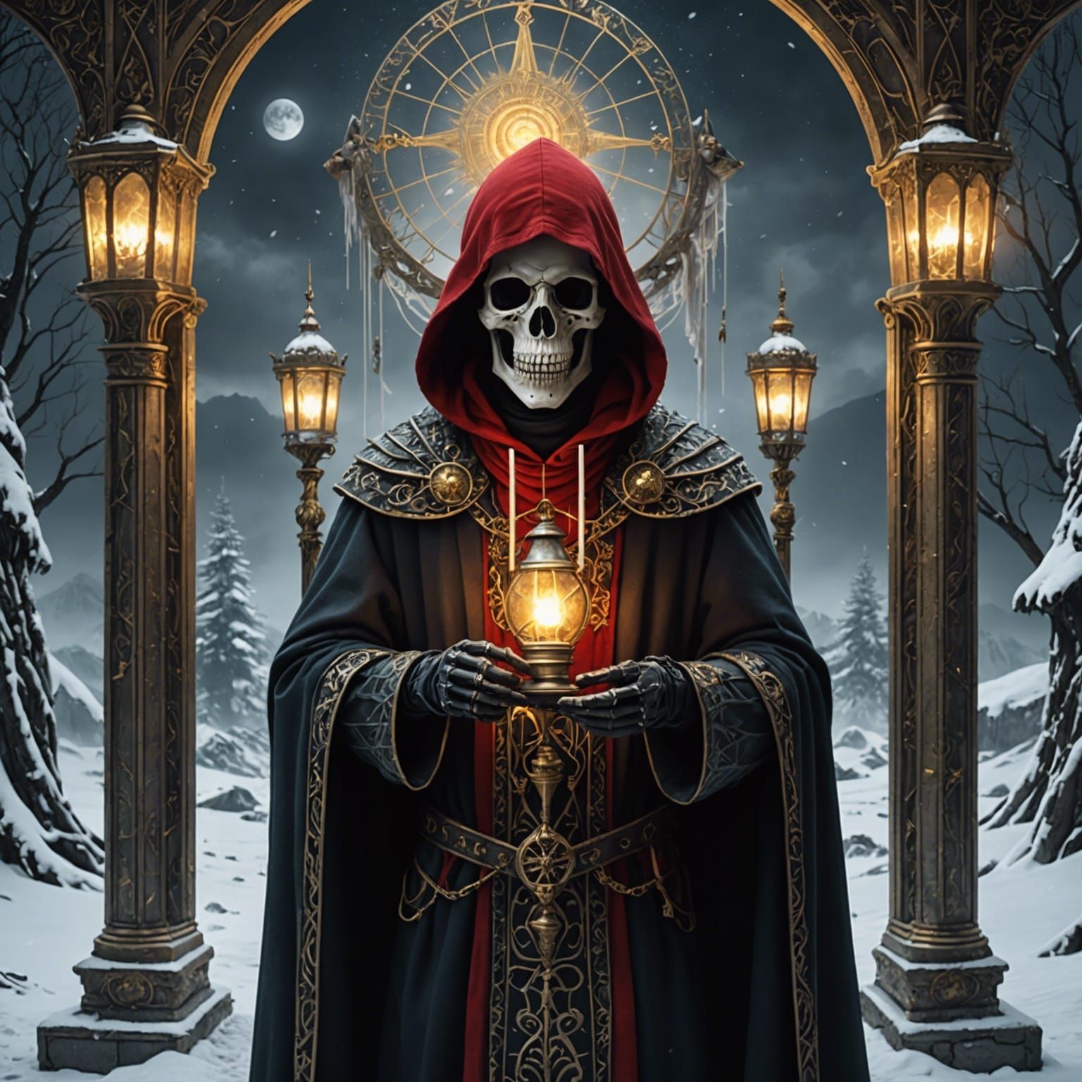 The Hierophant Tarot Card in Digital Art