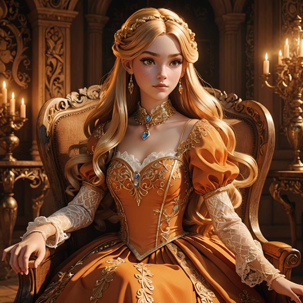 Stella from Winx Club in Baroque Portrait