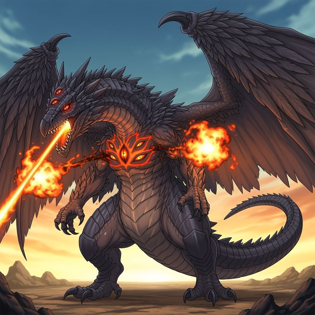 Gigantic Terrafell Bird Creature Firing Volcanic Blasts