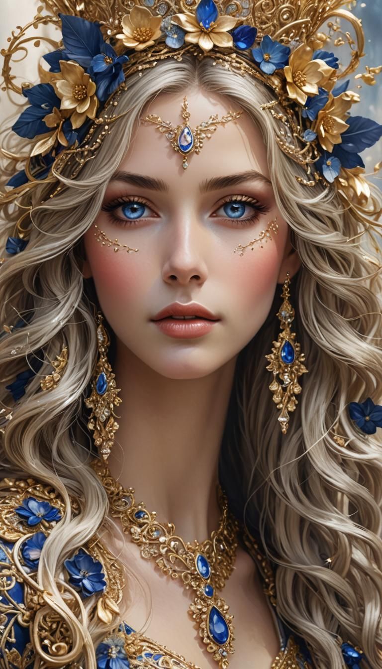 Queen's Enchanting Gaze with Silver Jewelry