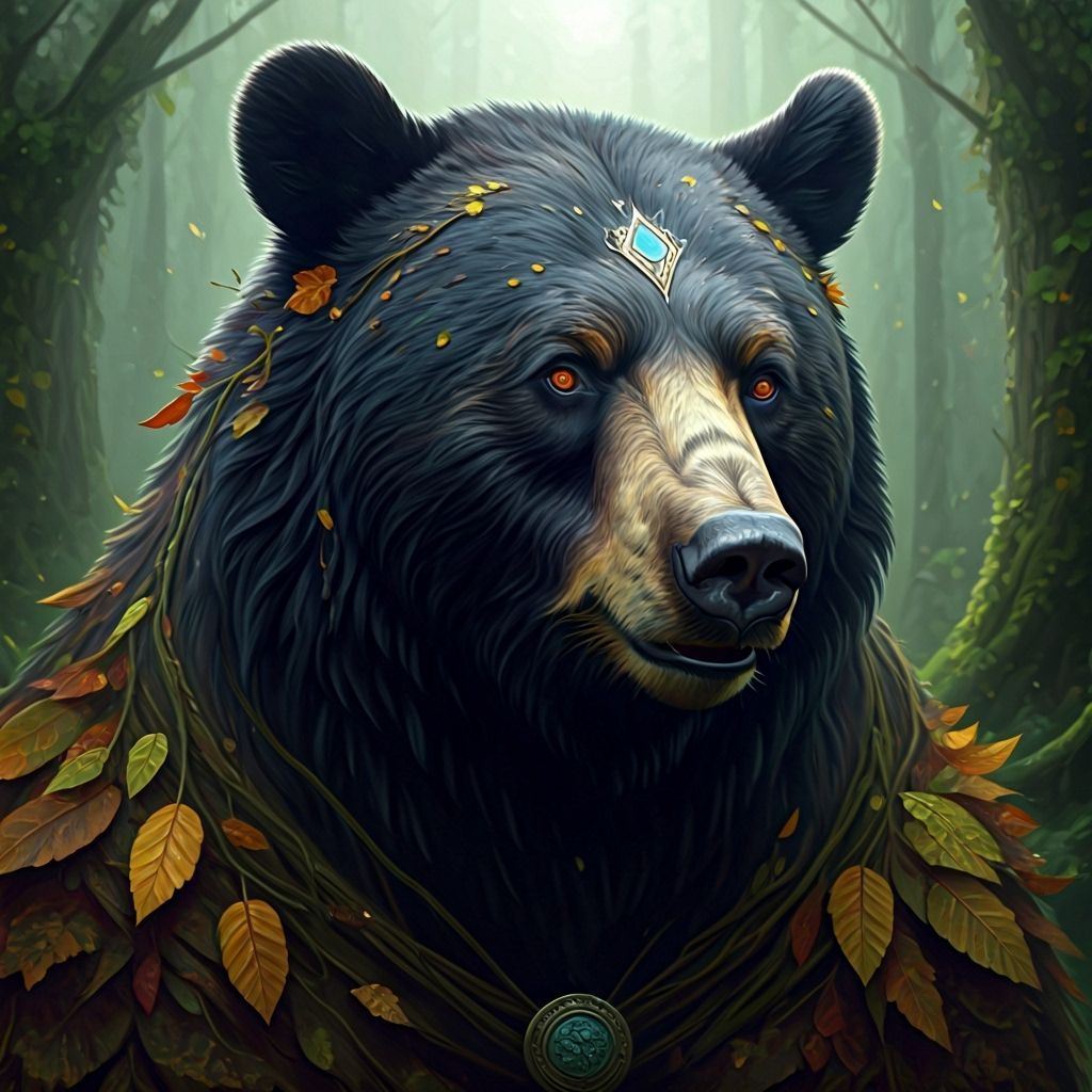 Druid Black Bear in Wild Shape with Ancient Energy