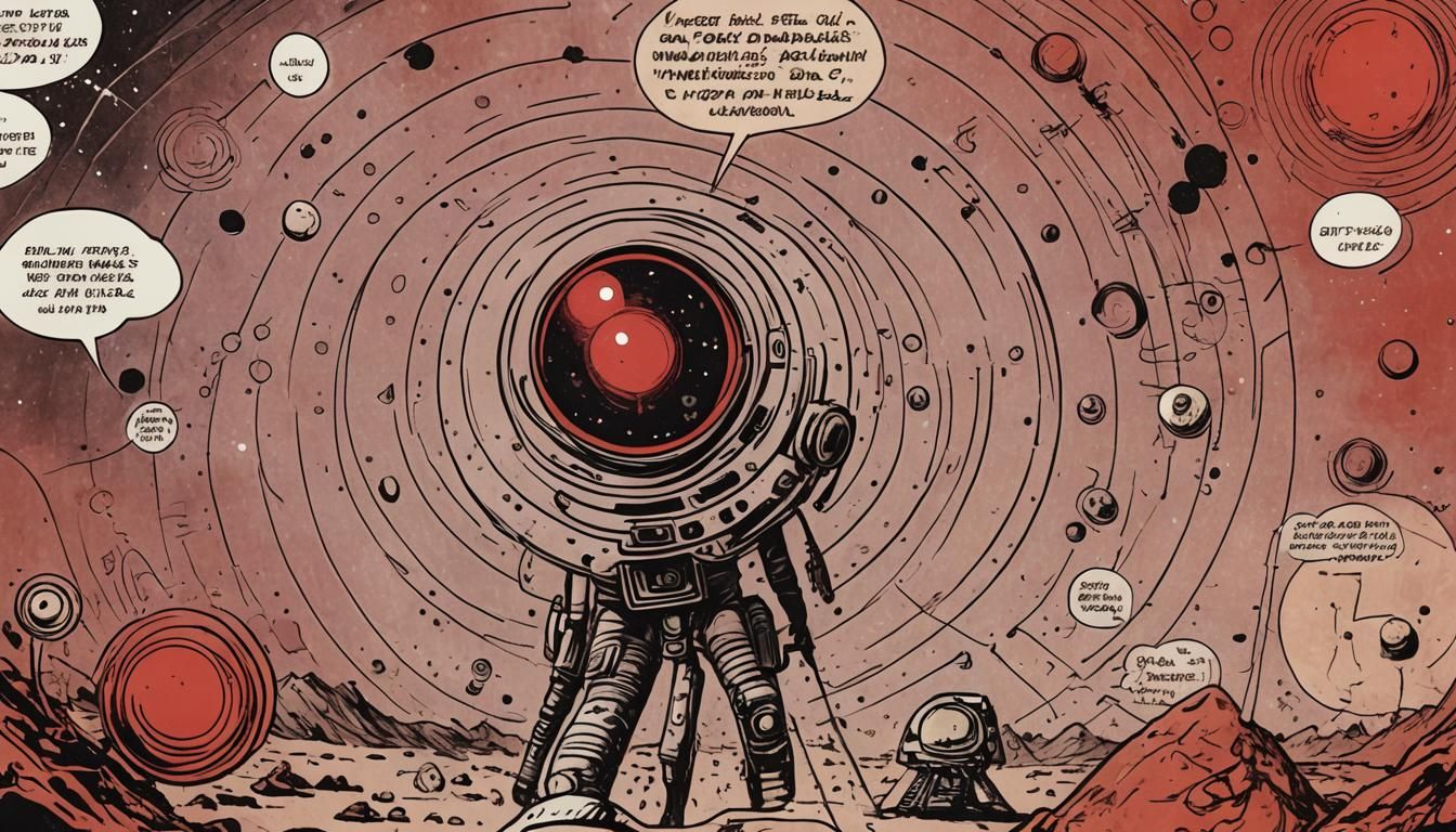 Retrofuturistic Comic Book Art of Cydonia on Mars