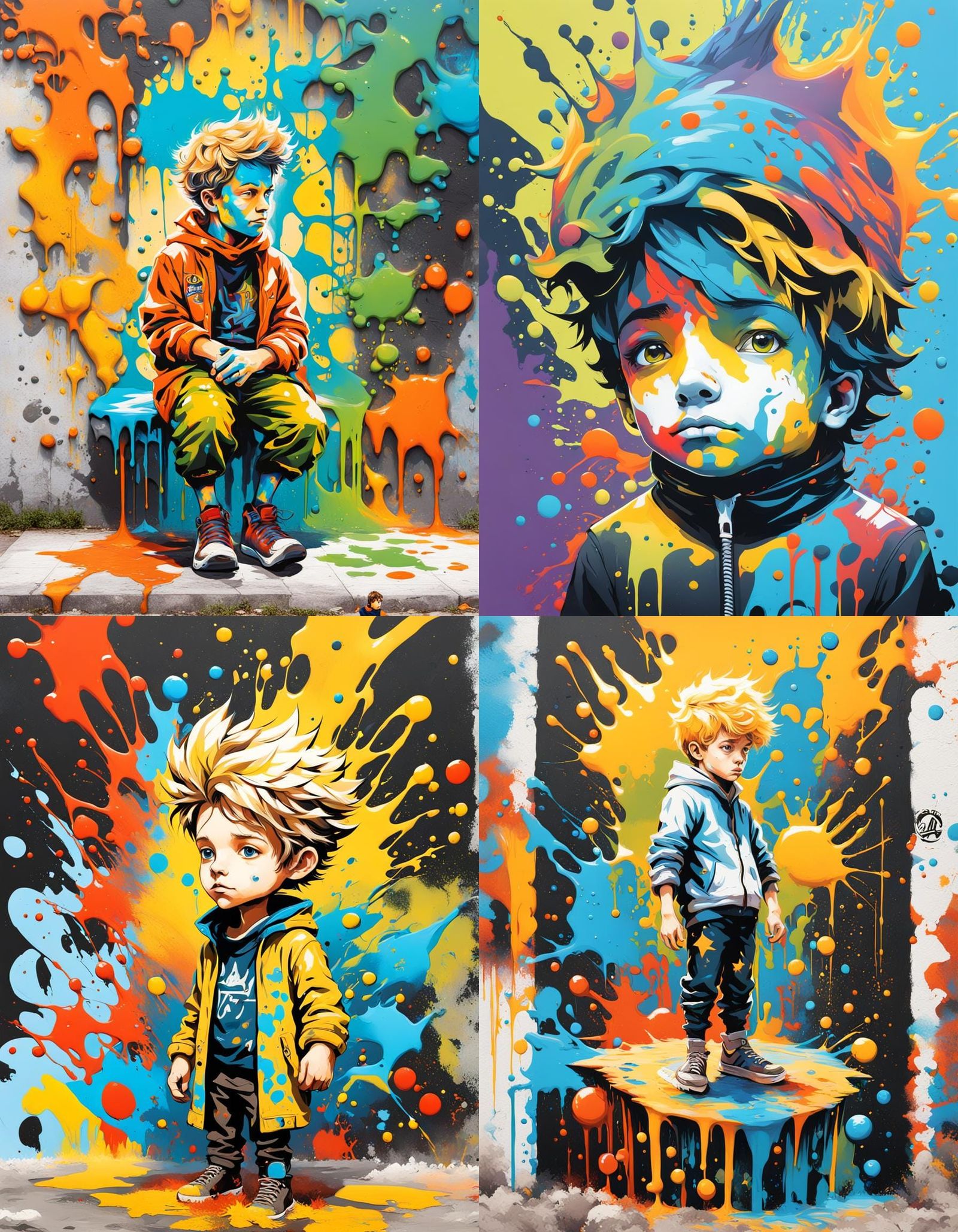 Boy in Little Prince World: Graffiti Art Style