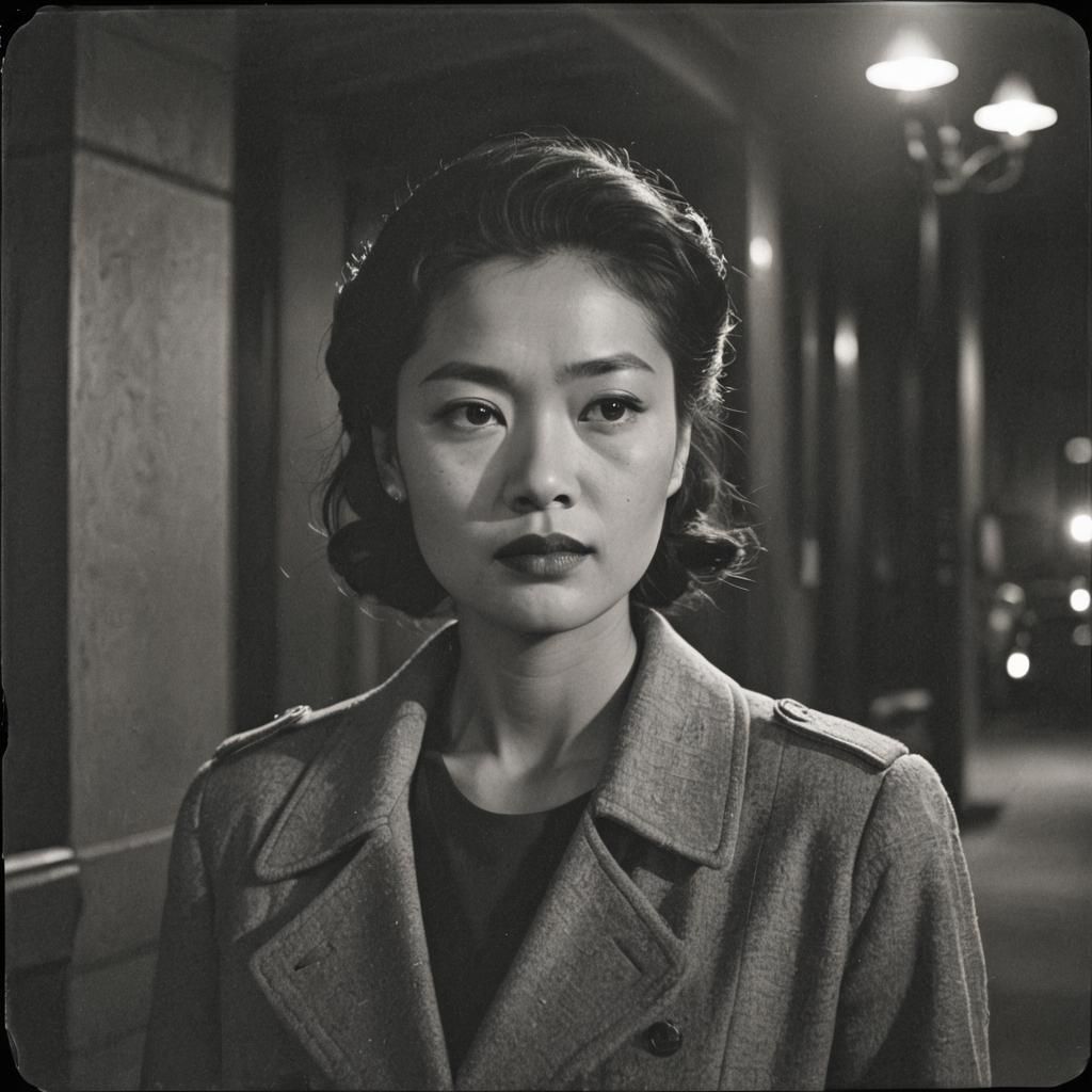 Nostalgic Goodbye: A Film Noir Inspired Scene