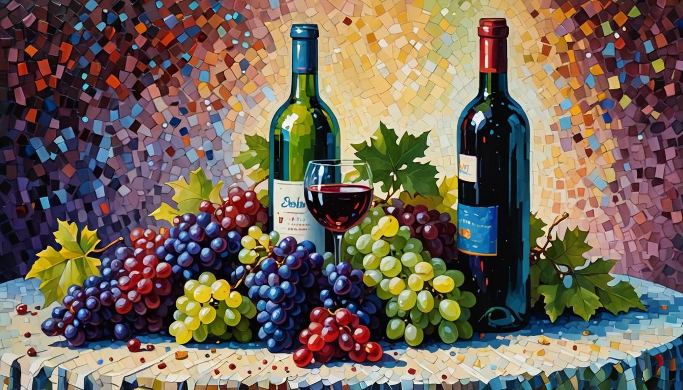Vibrant Still Life as Neo-Impressionist Oil Painting
