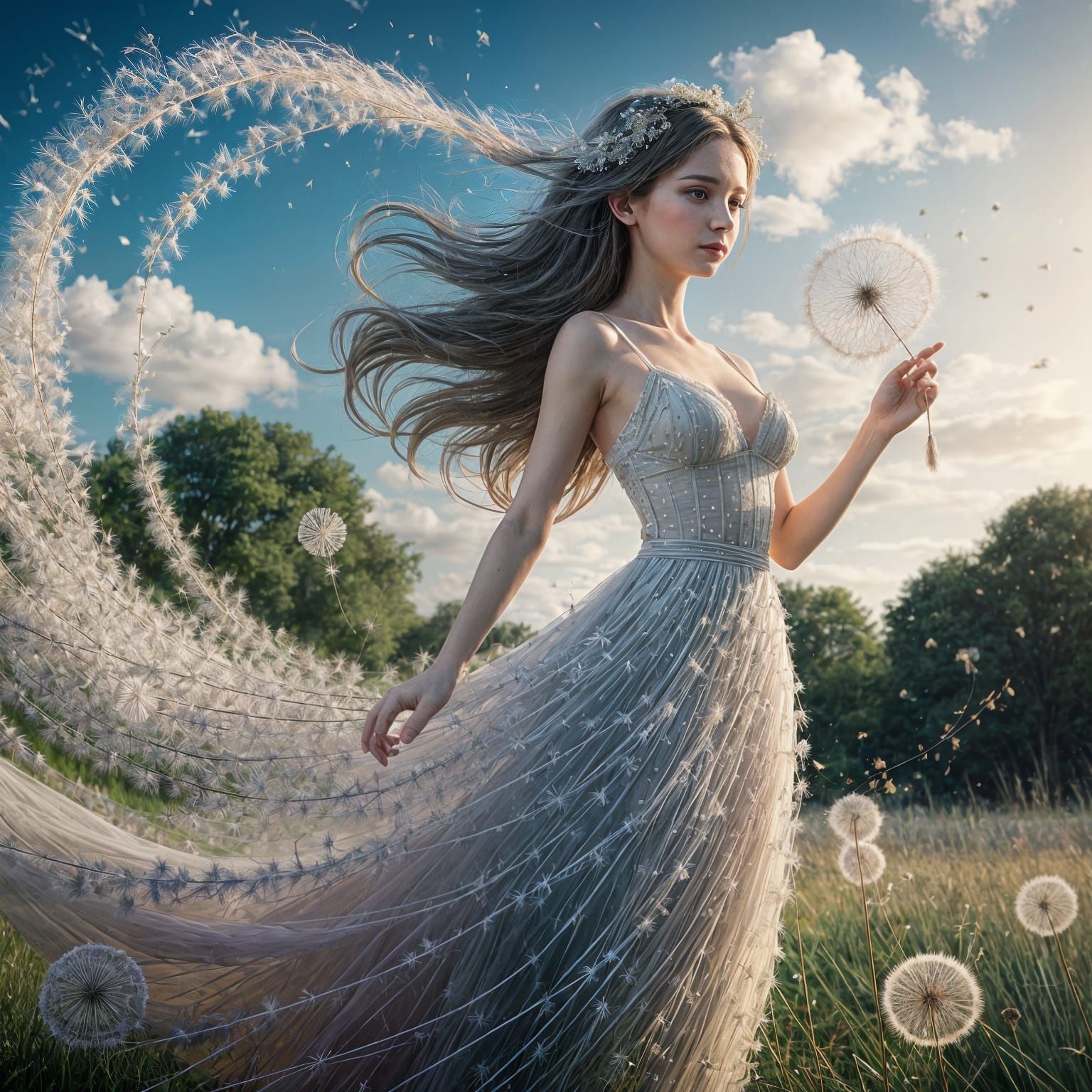 Dandelion Seed Dress in Dreamy, Ethereal Style