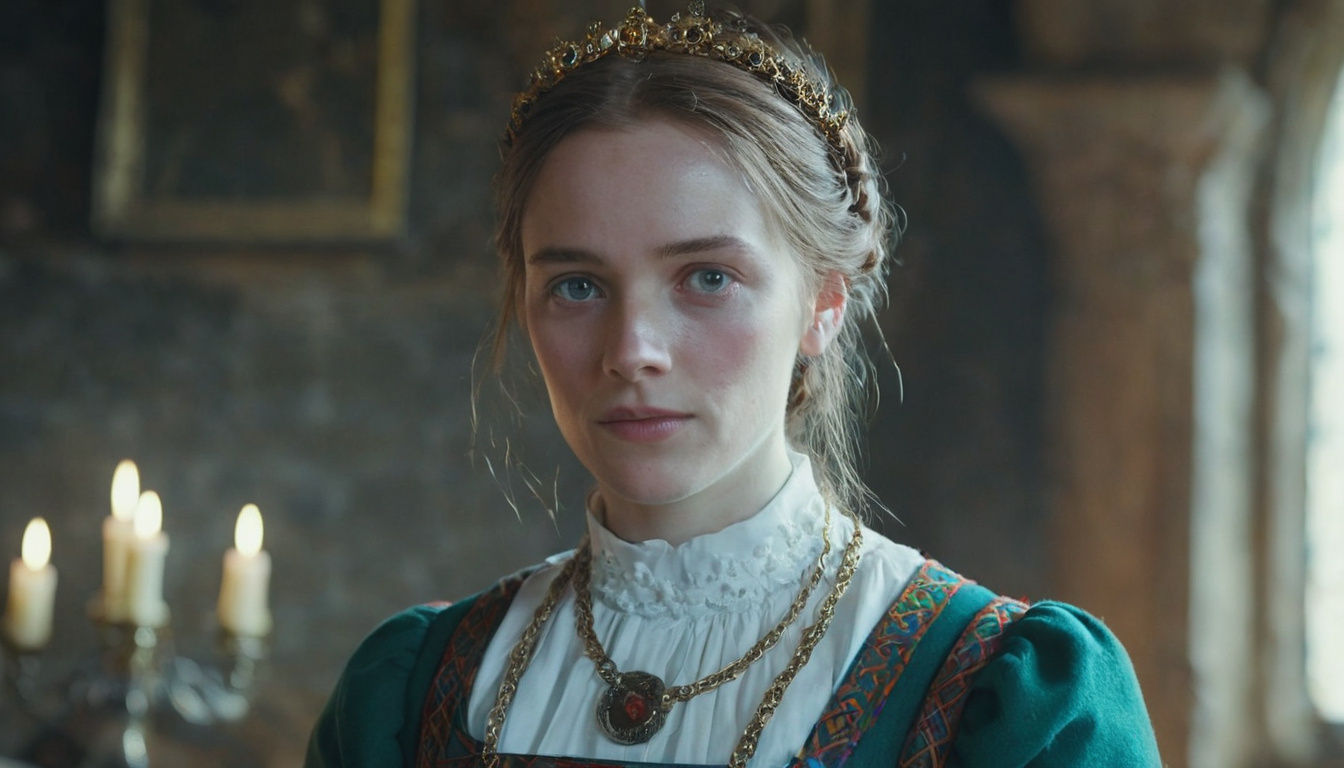 Medieval Maid Portrait with Celtic Jewelry