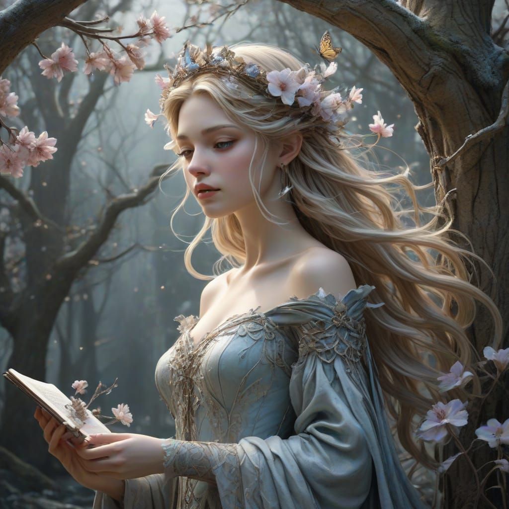 Dual Nature Tree: Spring and Winter Fantasy