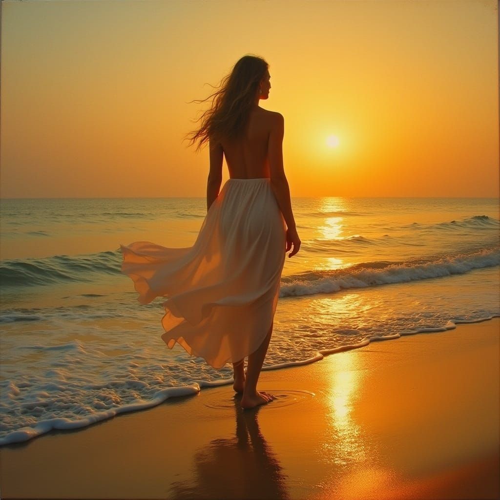 Dreamy Beach Scene in Rothko, Hockney, and Beksiลski Style