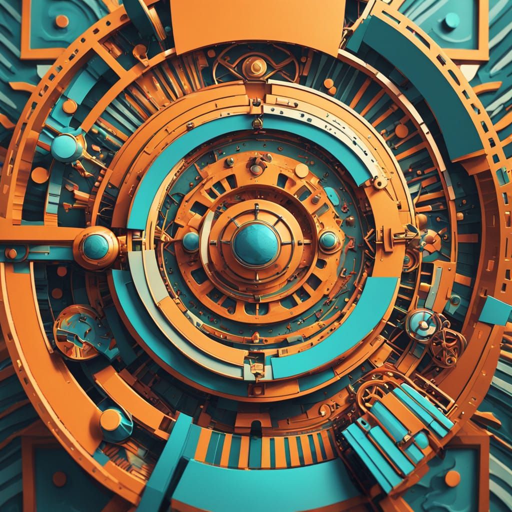 Vibrant Cubist Art Nouveau Masterpiece with Unreal Engine Li...