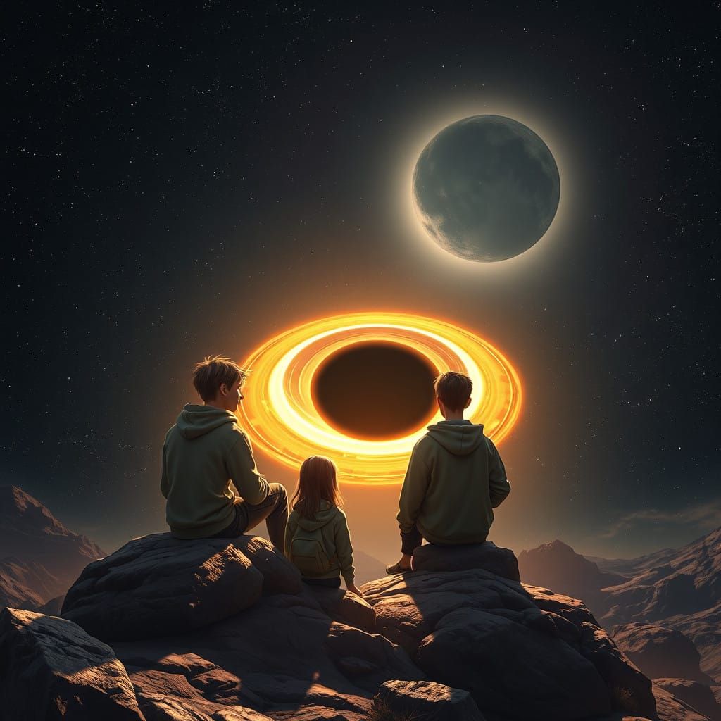 Cosmic Trio Stares Down a Golden Black Hole