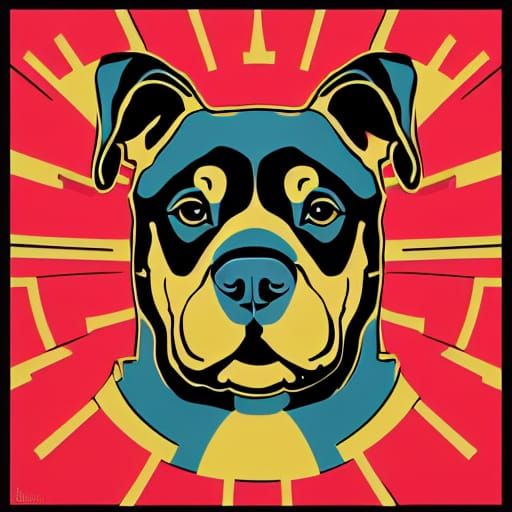 Rottweiler Christmas Celebration in Pop Art Style