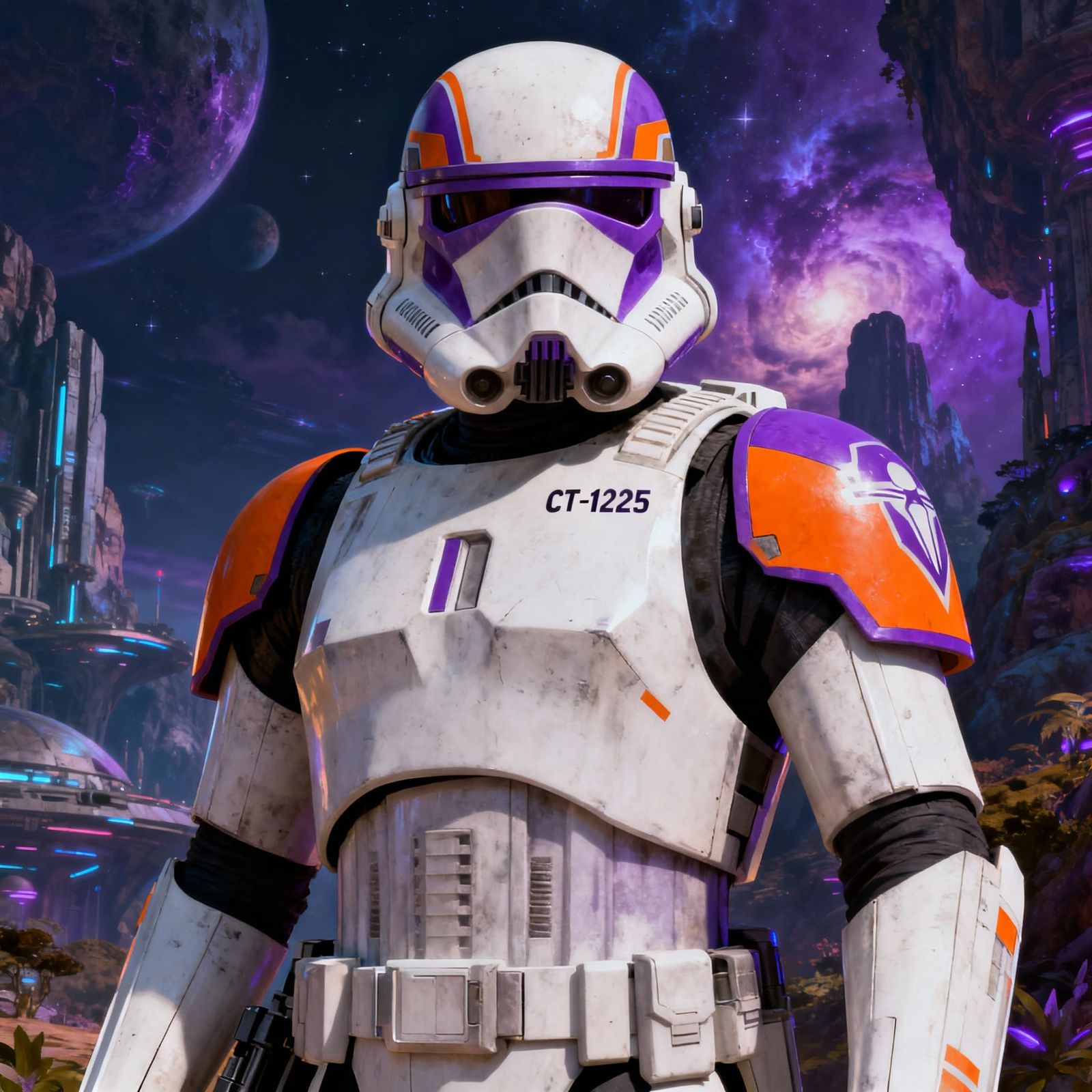 Star Wars Clonetrooper Matte Painting with Orange and Purple...