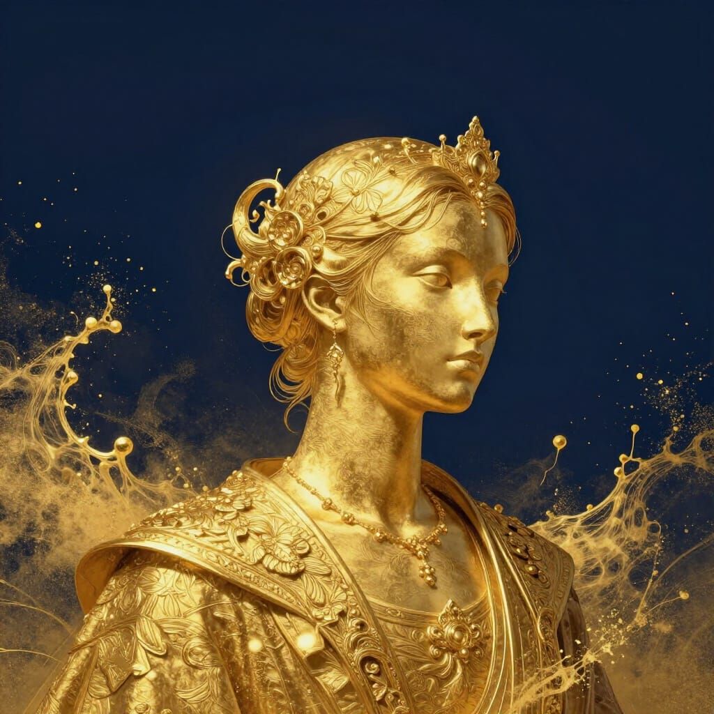 Minimalist Golden Landscape in Matte Painting Style