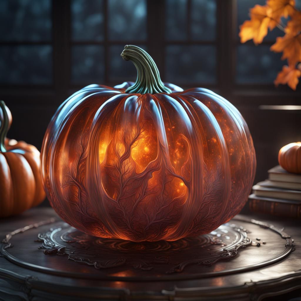 Detailed Glass Pumpkin in Fantasy Concept Art