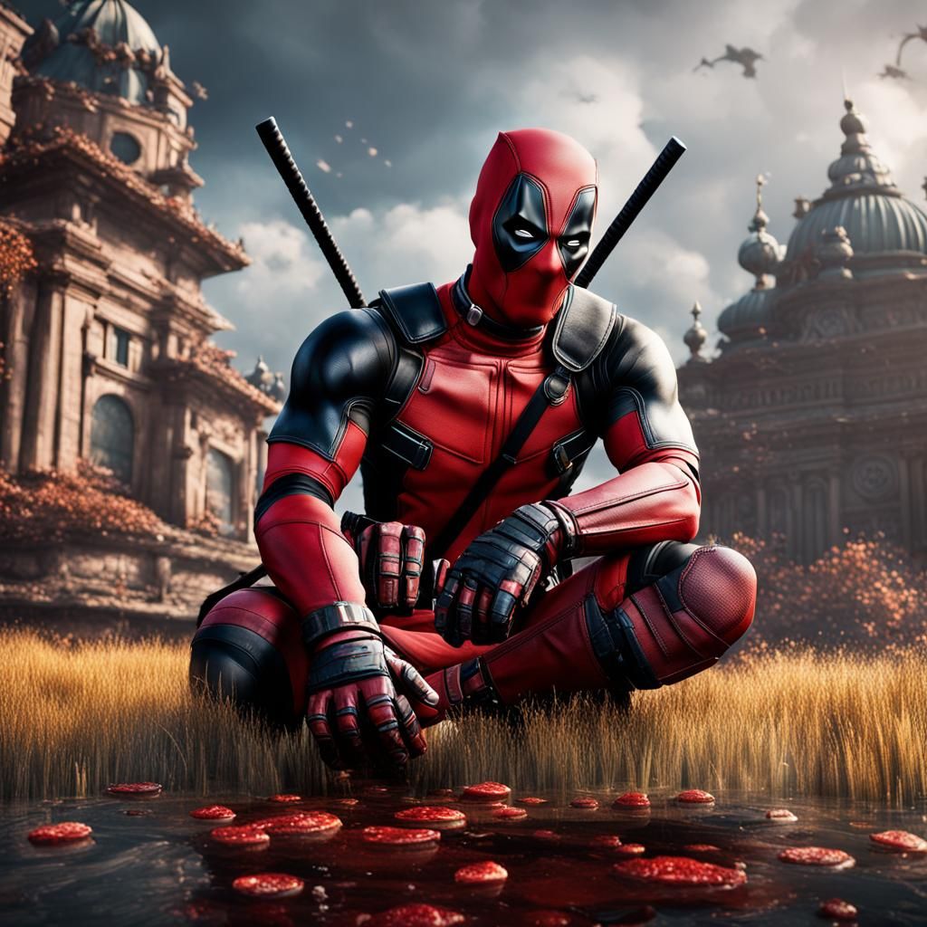 Detailed Deadpool Matte Painting in Unreal Engine 5