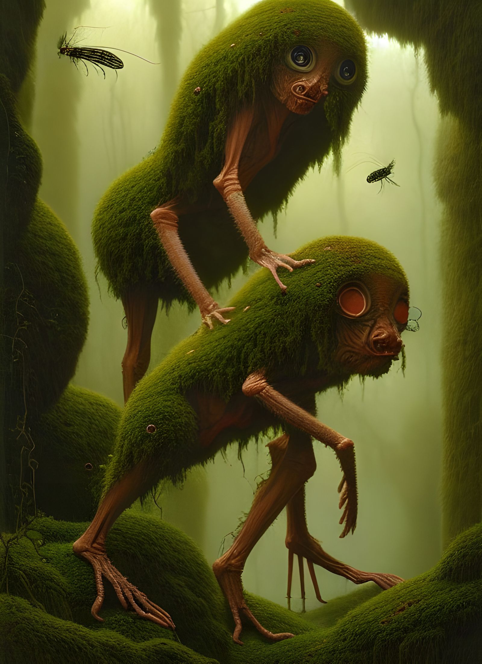 Bipedal Evolution with Insects in Surreal Style