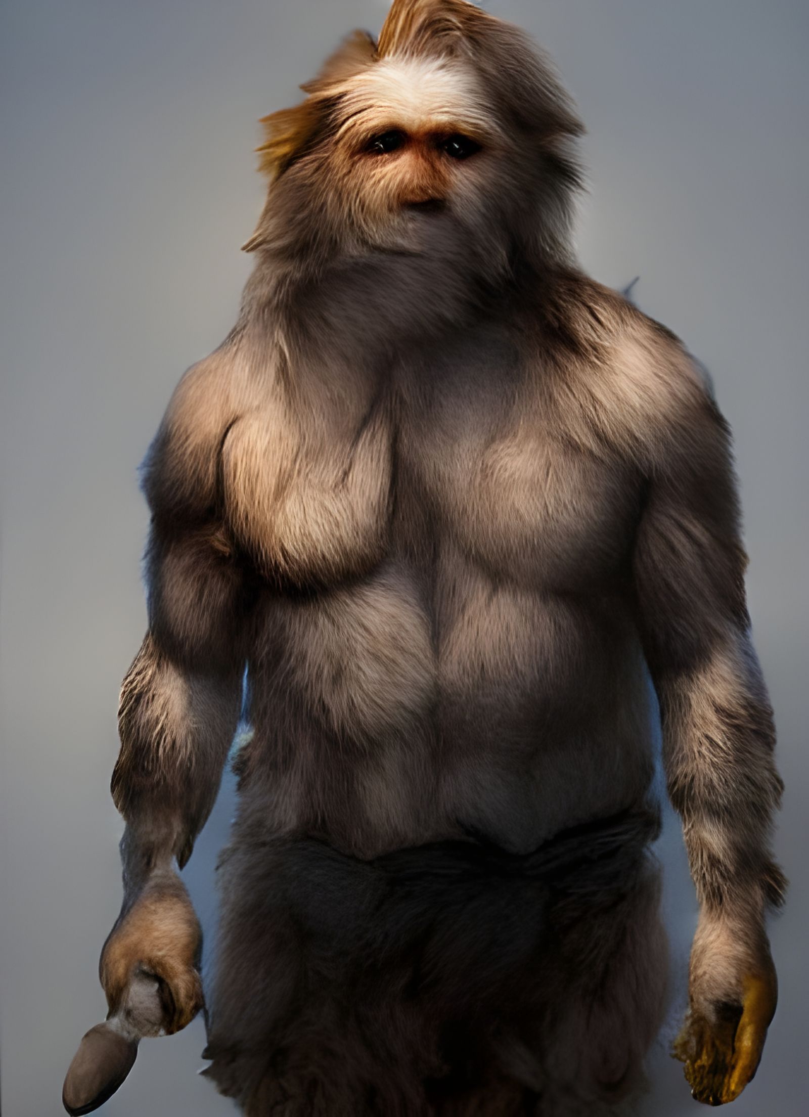 Hyperrealistic Furry White Yeti in Volumetric Lighting
