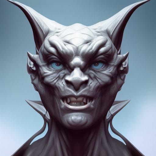 Detailed Gargoyle Portrait in Fantasy Art Style
