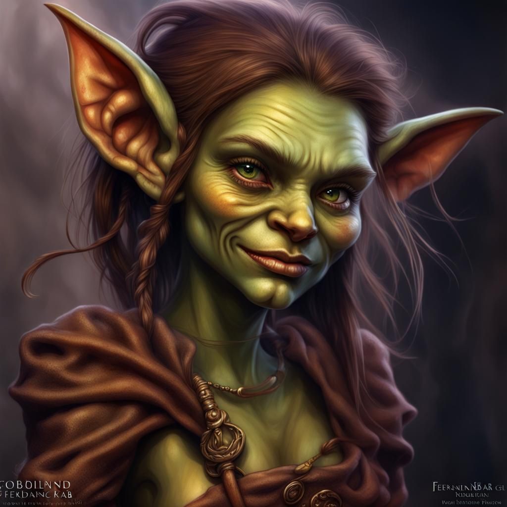 Goblin Girl in Detailed Airbrush Art
