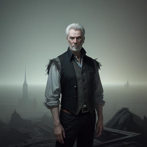 Detailed Portrait of a Weary Middle-Aged Man