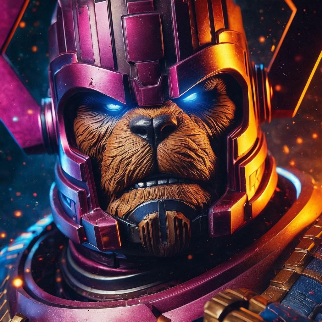 Obese Bear-Galactus Portrait in Explosive Darkness