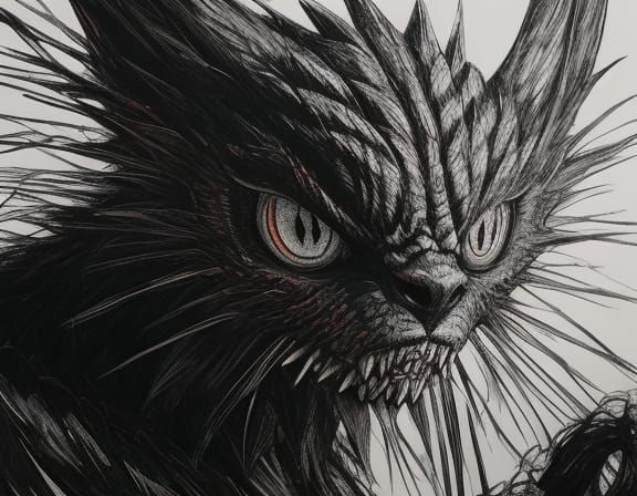 Creepy Monster Child Art in Folk Illustration Style